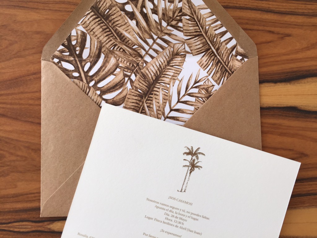 Invitación de boda de Letratelier.