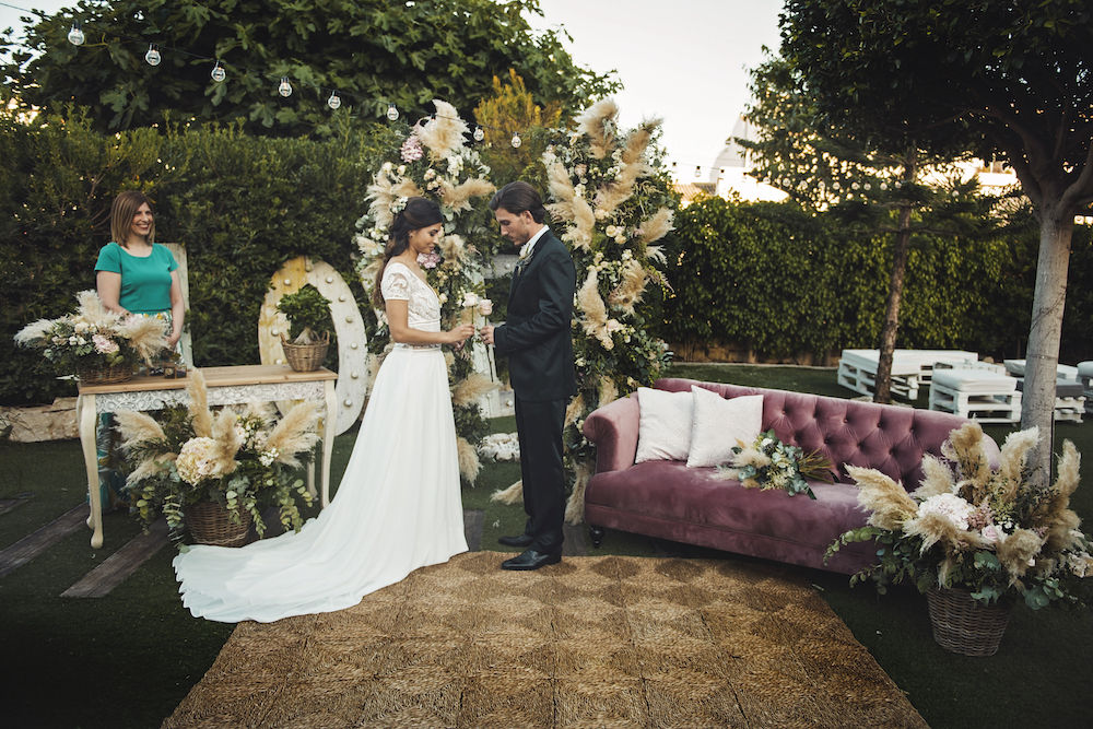 Boda al atardecer de Halima & José