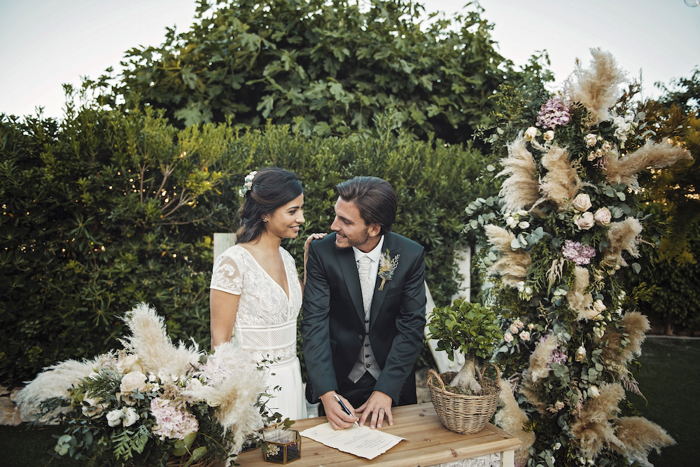 Boda al atardecer de Halima & José